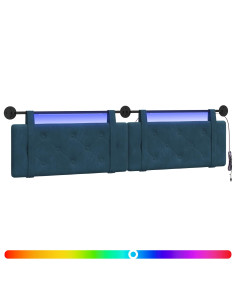 Testiera sospesa Con luce LED Blu Velluto 2