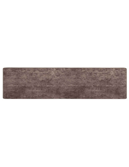 Runner Tappeto MARSA Grigio 450 x 80 cm Poliestere e PVC