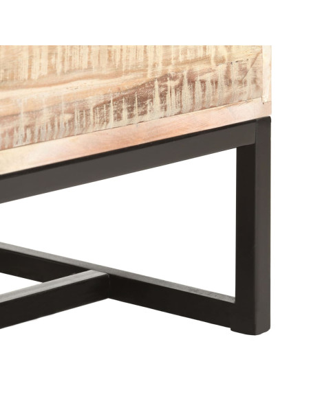 Credenza Bianca 73x30x75 cm in Legno Massello di Acacia