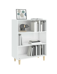 Credenza 69,5x32,5x90 cm Bianco Lucido in Legno Multistrato