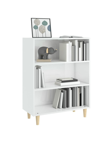 Credenza 69,5x32,5x90 cm Bianco Lucido in Legno Multistrato