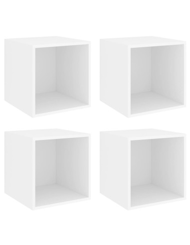 Mobili a Muro 4pz Bianchi 37x37x37 cm in Legno Multistrato