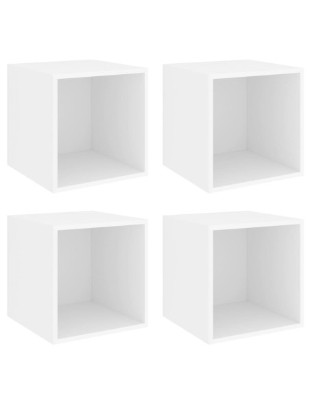 Mobili a Muro 4pz Bianchi 37x37x37 cm in Legno Multistrato