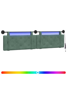 Testiera sospesa Con luce LED Verde Mare Velluto 2