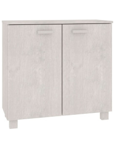 Credenza HAMAR Bianca 85x35x80 cm in Legno Massello di Pino 2
