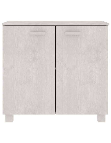 Credenza HAMAR Bianca 85x35x80 cm in Legno Massello di Pino
