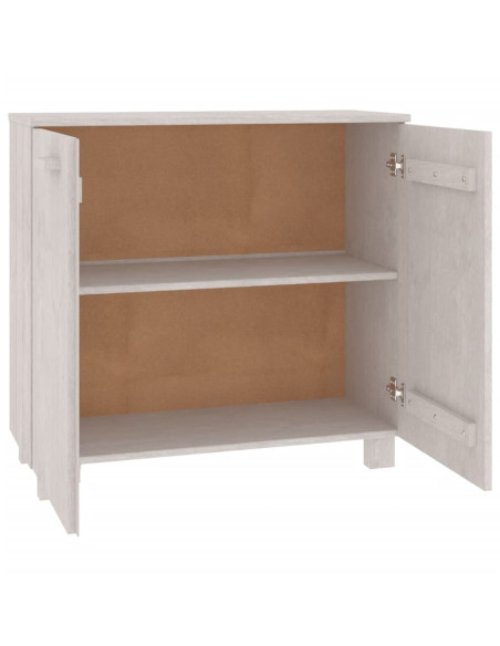 Credenza HAMAR Bianca 85x35x80 cm in Legno Massello di Pino