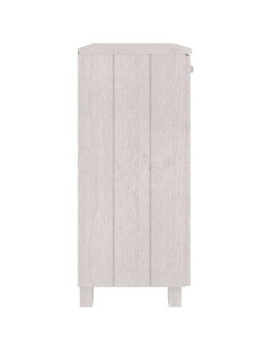 Credenza HAMAR Bianca 85x35x80 cm in Legno Massello di Pino