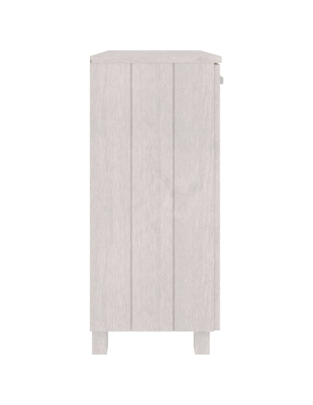 Credenza HAMAR Bianca 85x35x80 cm in Legno Massello di Pino