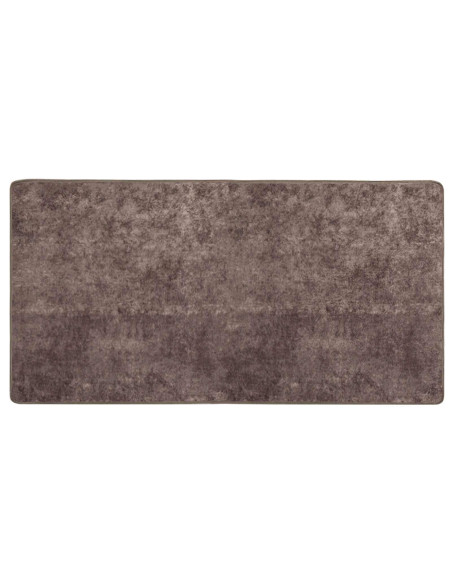 Runner Tappeto MARSA Grigio 200 x 100 cm Poliestere e PVC