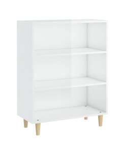 Credenza 69,5x32,5x90 cm Bianco Lucido in Legno Multistrato 2