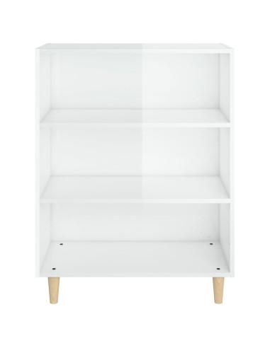Credenza 69,5x32,5x90 cm Bianco Lucido in Legno Multistrato