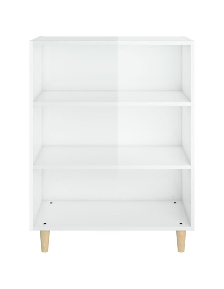 Credenza 69,5x32,5x90 cm Bianco Lucido in Legno Multistrato