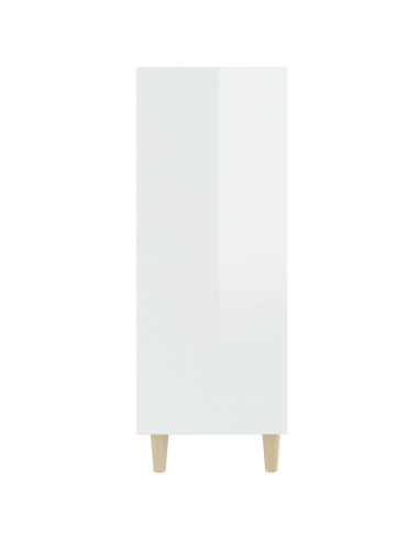 Credenza 69,5x32,5x90 cm Bianco Lucido in Legno Multistrato