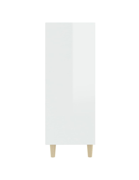 Credenza 69,5x32,5x90 cm Bianco Lucido in Legno Multistrato