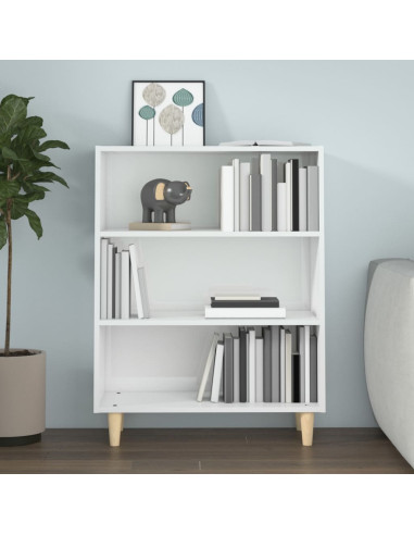 Credenza 69,5x32,5x90 cm Bianco Lucido in Legno Multistrato