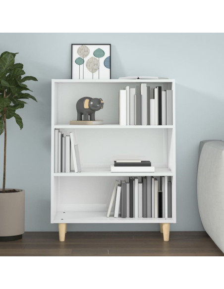 Credenza 69,5x32,5x90 cm Bianco Lucido in Legno Multistrato