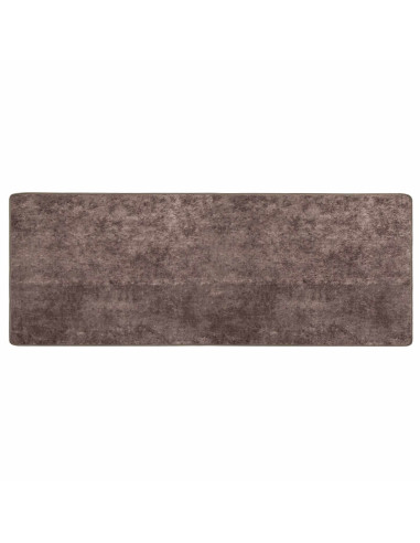 Runner Tappeto MARSA Grigio 250 x 100 cm Poliestere e PVC