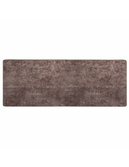 Runner Tappeto MARSA Grigio 250 x 100 cm Poliestere e PVC