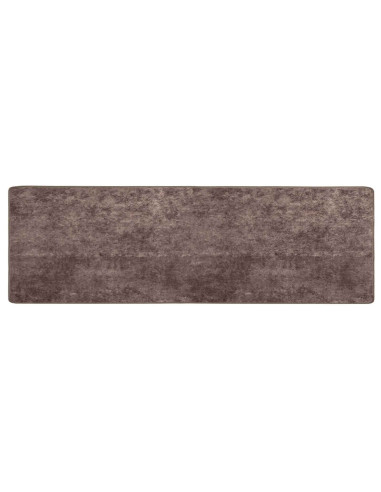 Runner Tappeto MARSA Grigio 350 x 100 cm Poliestere e PVC