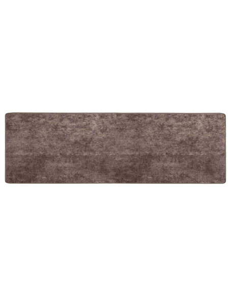 Runner Tappeto MARSA Grigio 350 x 100 cm Poliestere e PVC
