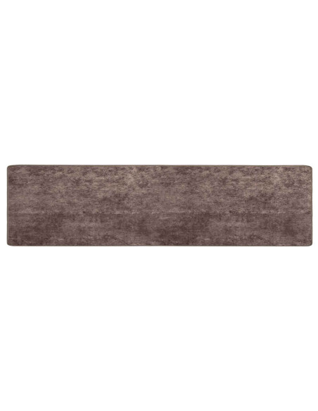 Runner Tappeto MARSA Grigio 400 x 100 cm Poliestere e PVC