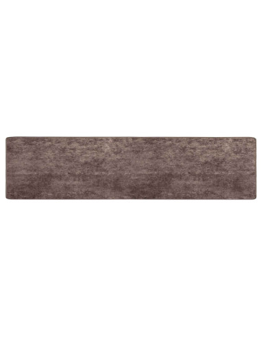 Runner Tappeto MARSA Grigio 450 x 100 cm Poliestere e PVC