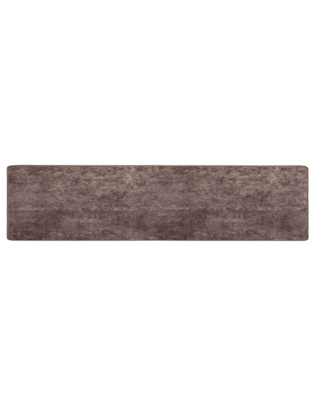 Runner Tappeto MARSA Grigio 450 x 100 cm Poliestere e PVC