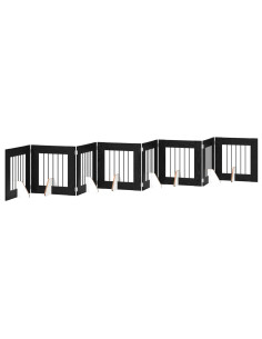 Cancello per cani con supporti 8 pcs Rovere Nero 60 x 60 cm 2