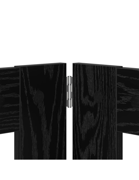 Cancello per cani con supporti 8 pcs Rovere Nero 60 x 60 cm