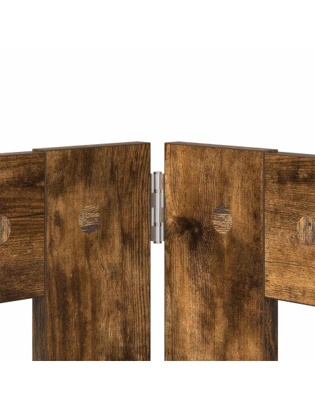 Cancello per cani con supporti 8 pcs Rovere Fumo 60 x 60 cm