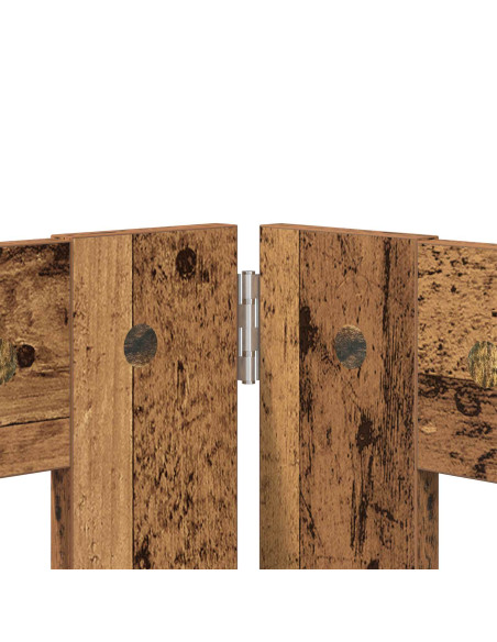 Cancello per cani con supporti 8 pcs Legno antico 60 x 60 cm