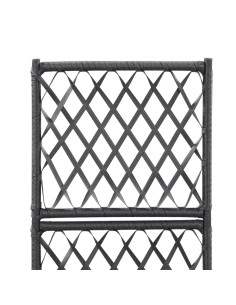 Letto Rialzato con Traliccio 1 Vaso 30x30x107cm Polyrattan Nero