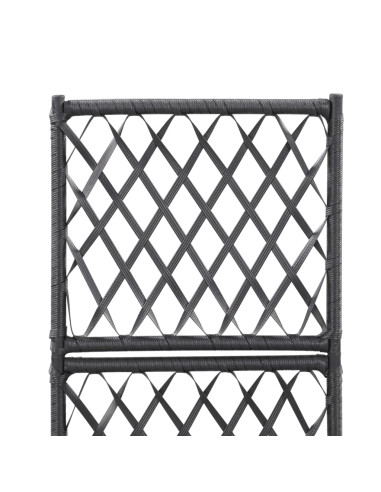 Letto Rialzato con Traliccio 1 Vaso 30x30x107cm Polyrattan Nero