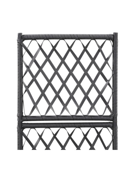 Letto Rialzato con Traliccio 1 Vaso 30x30x107cm Polyrattan Nero