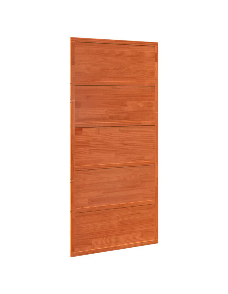 Porta del fienile Marrone cerato Legno Massello di Pino