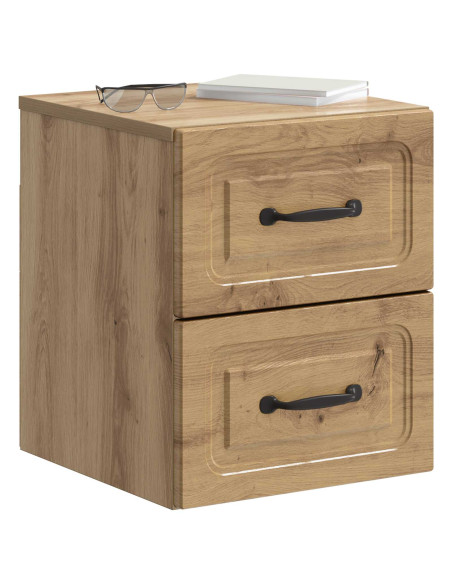 Mobiletto da notte a muro con cassetto 2 pcs Rovere Artigianale