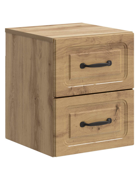 Mobiletto da notte a muro con cassetto 2 pcs Rovere Artigianale