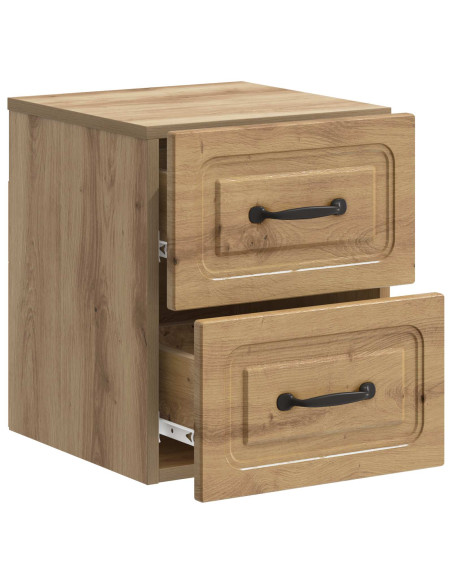 Mobiletto da notte a muro con cassetto 2 pcs Rovere Artigianale
