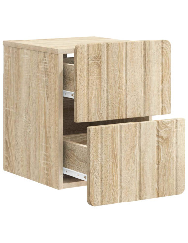 Mobiletto da notte a muro 2 pcs Rovere Sonoma 33 x 34,5 x 43 cm