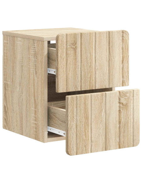 Mobiletto da notte a muro 2 pcs Rovere Sonoma 33 x 34,5 x 43 cm