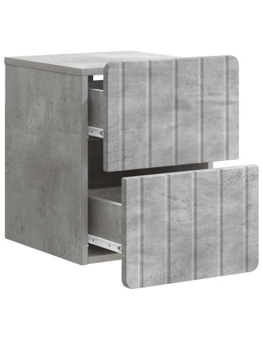 Mobiletto da notte a muro Grigio Cemento 33 x 34,5 x 43 cm