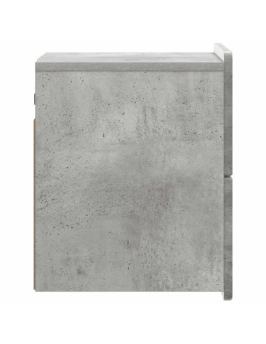 Mobiletto da notte a muro Grigio Cemento 33 x 34,5 x 43 cm