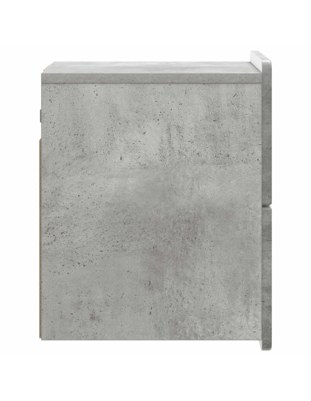 Mobiletto da notte a muro Grigio Cemento 33 x 34,5 x 43 cm