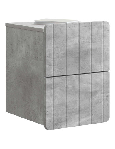 Mobiletto da notte a muro con cassetto 2 pcs Grigio Cemento