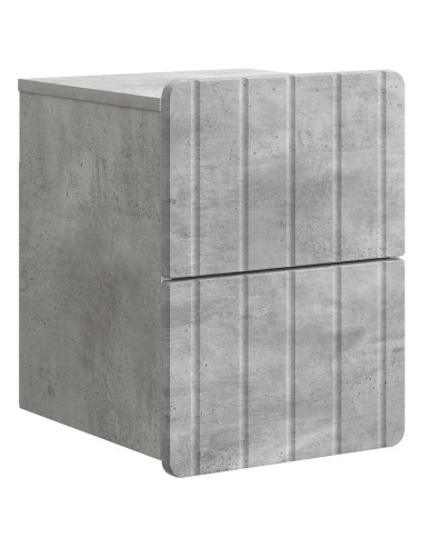 Mobiletto da notte a muro con cassetto 2 pcs Grigio Cemento