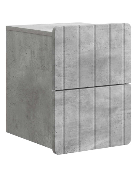 Mobiletto da notte a muro con cassetto 2 pcs Grigio Cemento