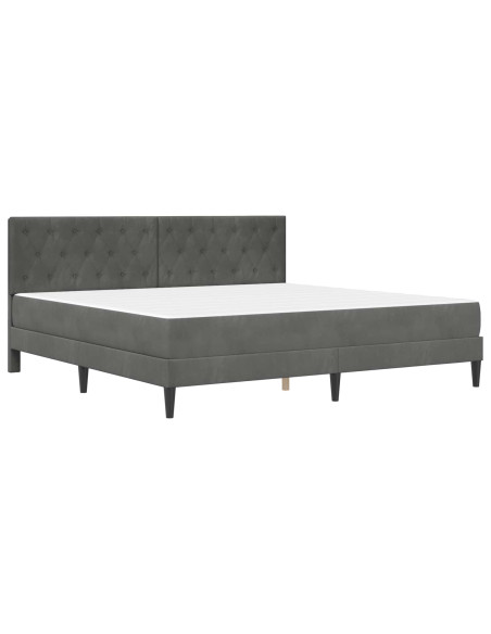 Struttura letto con materasso Grigio scuro 180 x 200 cm Velluto