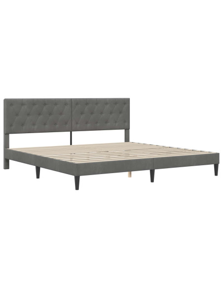 Struttura letto con materasso Grigio scuro 180 x 200 cm Velluto