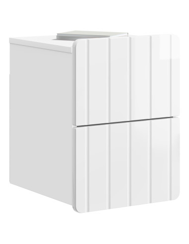 Mobiletto da notte a muro Bianco Lucido 33 x 34,5 x 43 cm